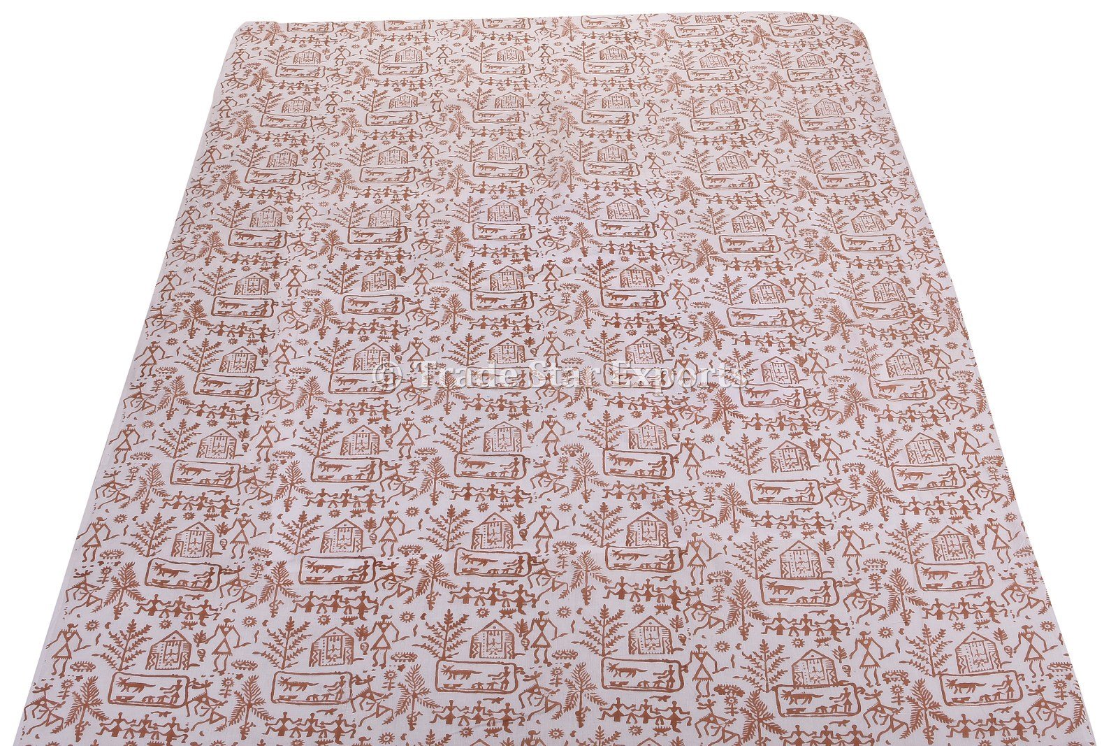 3 Yard Hand Block Print Fabric, Indian Ethnic Natural Running Upholestry Fabric for Sewing,Crafting, Dressmaking, Cotton Voile Fabric by The Yard (Pattern 16) - Image 4