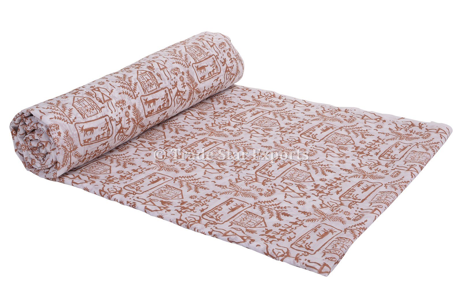 3 Yard Hand Block Print Fabric, Indian Ethnic Natural Running Upholestry Fabric for Sewing,Crafting, Dressmaking, Cotton Voile Fabric by The Yard (Pattern 16) - Image 5