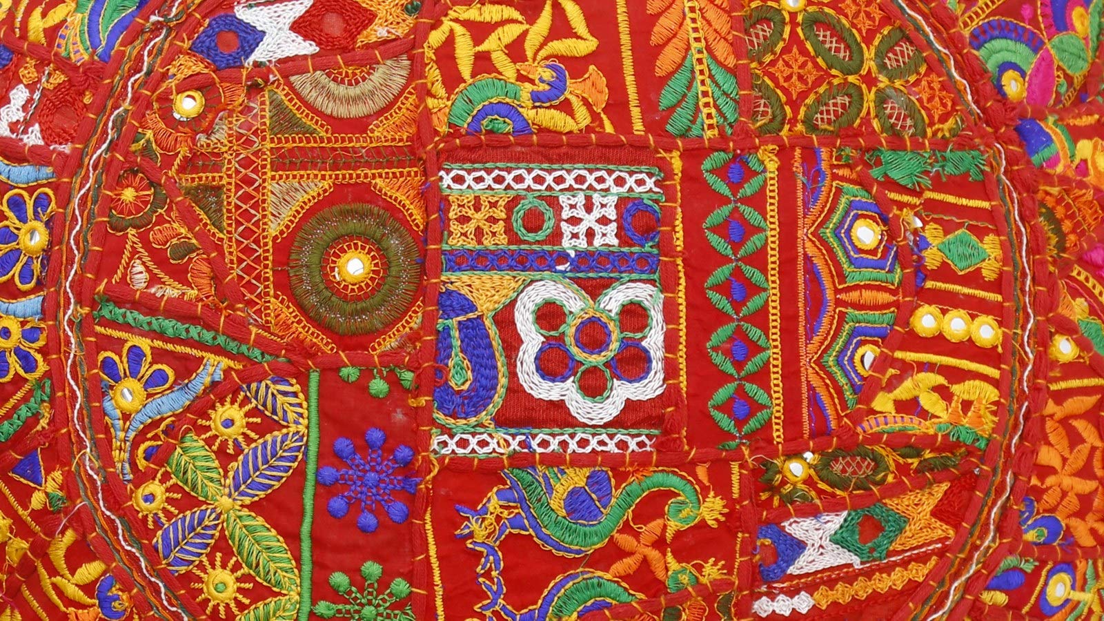 Indian Traditional Cushion Cover Vintage Pouf Stool Comfortable Floor Cotton Cushion Pouf Stool for Home Decoration (Pattern 8, 18 x 18 x 14 Inches) - Image 4