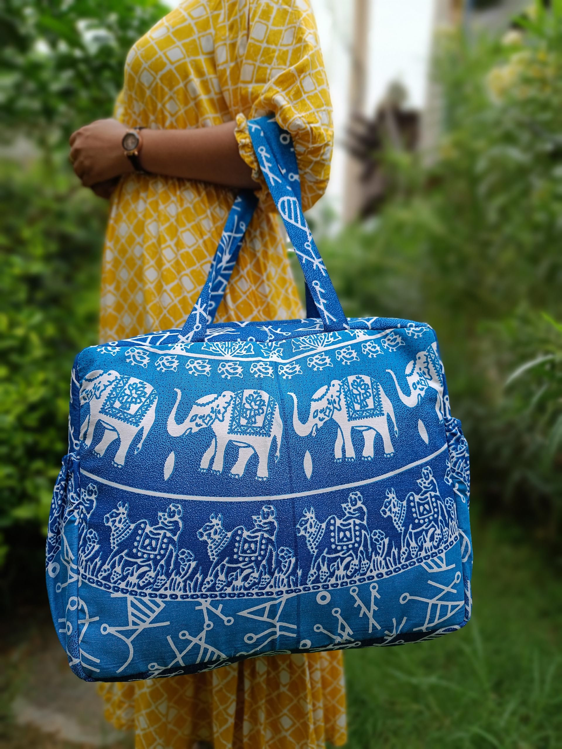 Tarde Star Pure Cotton Women's Handbag Large Tote Crossbody Shoulder Bag with Straps - Image 4