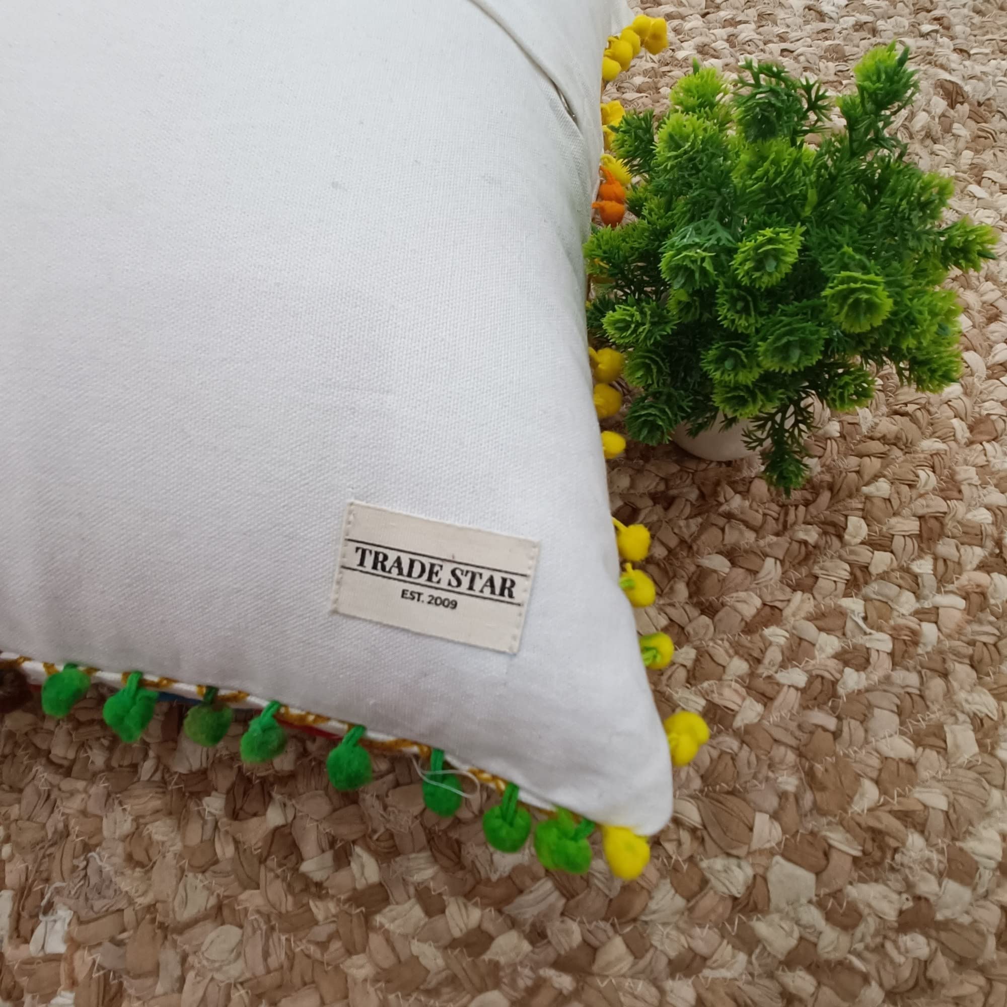 Trade Star 100% Cotton Embroidered Pillow Case Long Designer Pillow Sham Beautiful Sofa Decor Cushion Case 12x24 Inches Lumbar Decorative Cushion Cover Modern Elegant Pillow Cover for Home Decor - Image 4