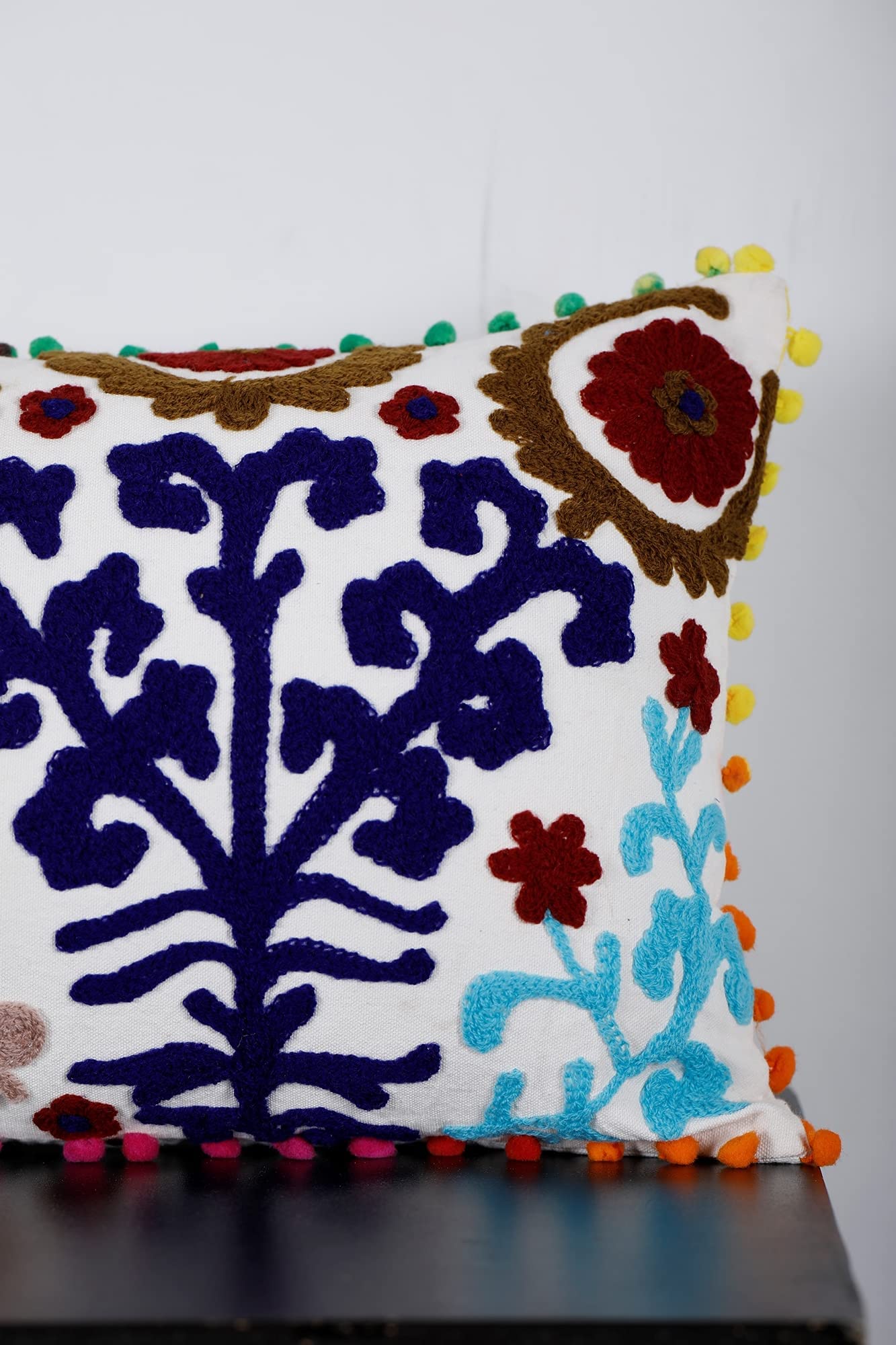 Trade Star 100% Cotton Embroidered Pillow Case Long Designer Pillow Sham Beautiful Sofa Decor Cushion Case 12x24 Inches Lumbar Decorative Cushion Cover Modern Elegant Pillow Cover for Home Decor - Image 5