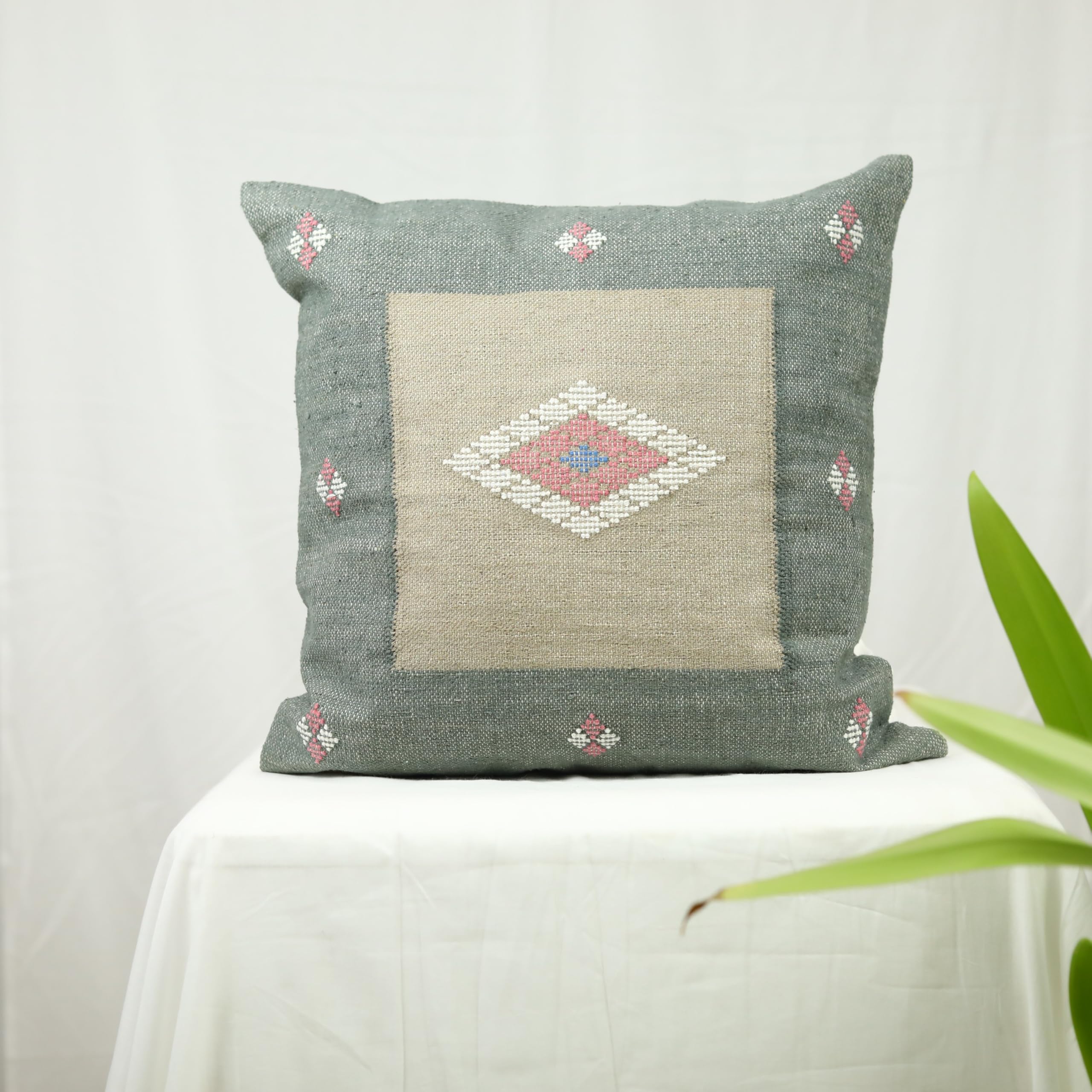 Trade Star 100% Cotton Sabra Kilim Pillow Cover Farmhouse Cushion Cover Beautiful Handmade Sofa Pillow Cover Designer for Home Decor Spring Breathable Cushion Case (Pattern- 14) - Image 3