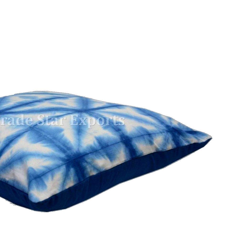 Trade Star 24 x 24 Indigo Tie Dye Pillow Covers Shibori Euro Shams Cushion Cover Square Pillow Case for Home Decor Indian Pillows for Christmas Decorations Ethnic Sofa Cushion - Image 3