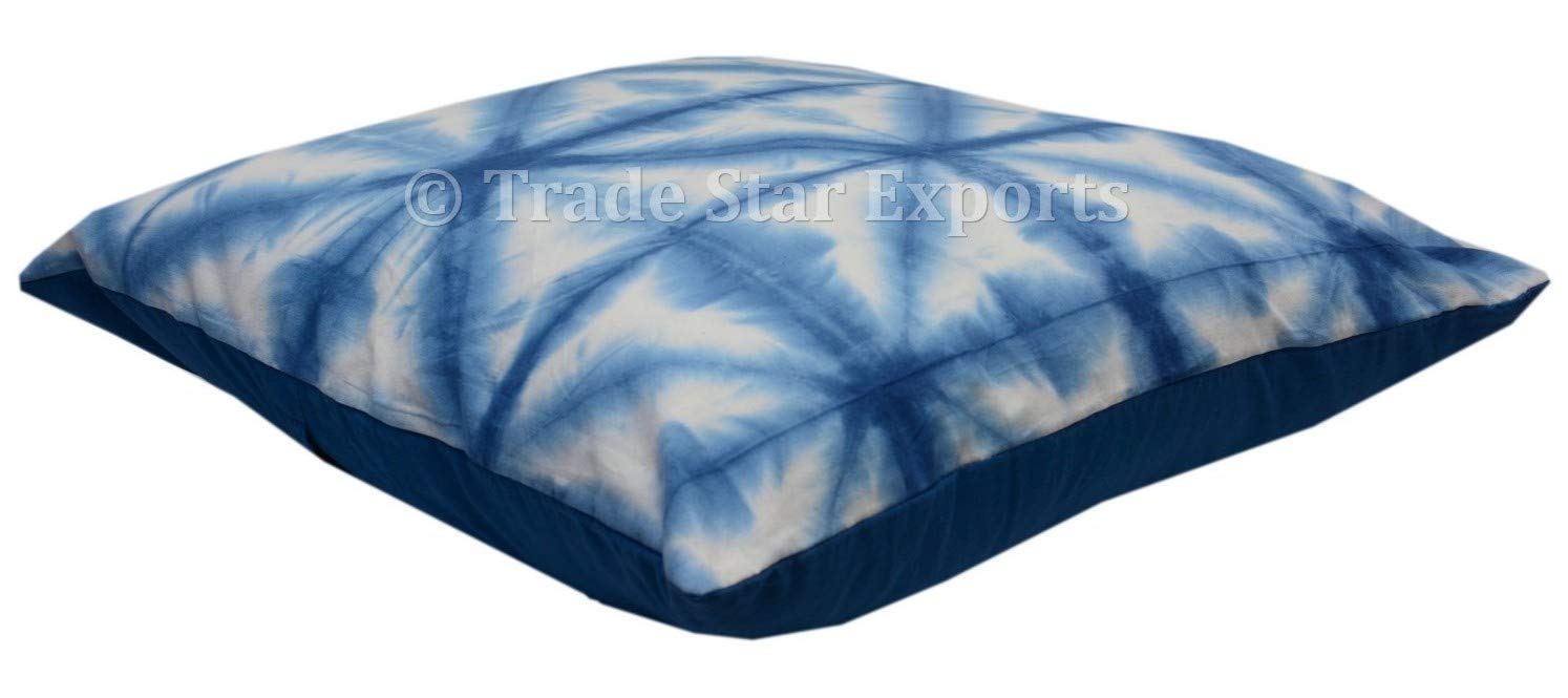 Trade Star 24 x 24 Indigo Tie Dye Pillow Covers Shibori Euro Shams Cushion Cover Square Pillow Case for Home Decor Indian Pillows for Christmas Decorations Ethnic Sofa Cushion - Image 6