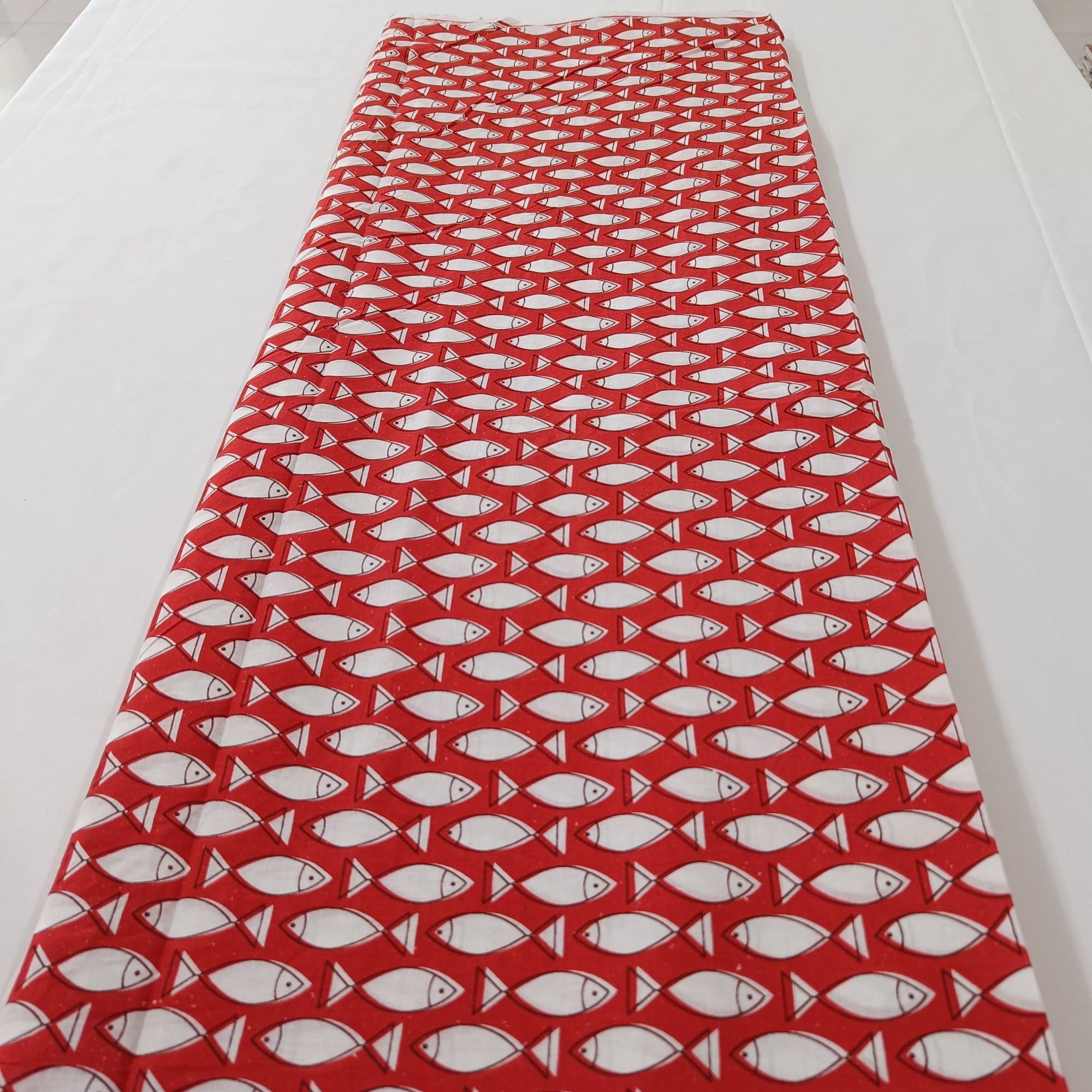 Trade Star 3 Yard 100% Cotton Printed Fabric Voile Fabric for Dressmaking Sewing Ethnic Fish Print Fabric By the Yard Indian Running Natural Dye Width 44 Inches - Image 5