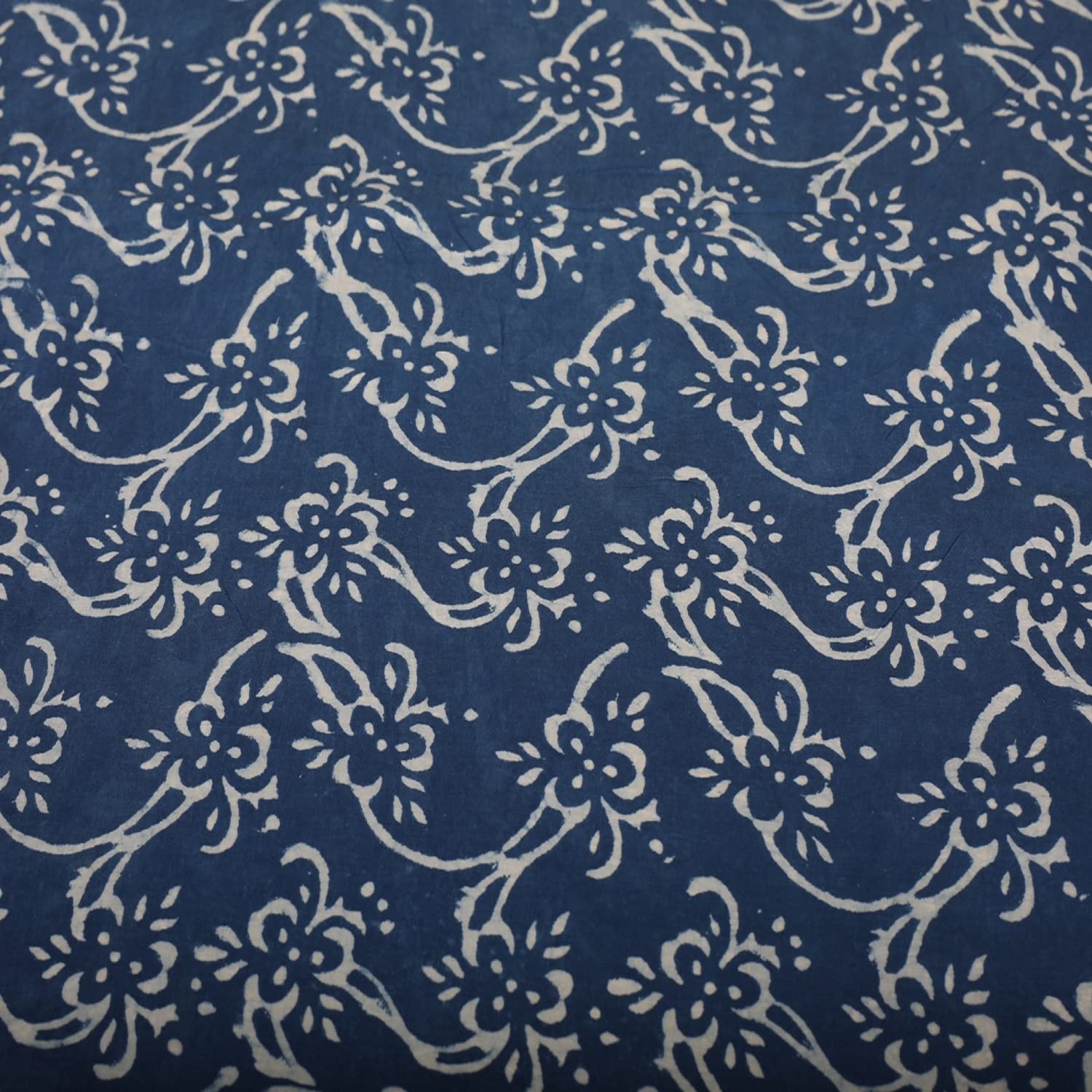Trade Star 3 Yard Handblock Print Fabric 100% Cotton Fabric by the Yard Natural Dyes Indian Running Cloth Dressmaking Handmade Indigo Ethnic Standard and Floral Print Textile Width 44 Inches - Image 3