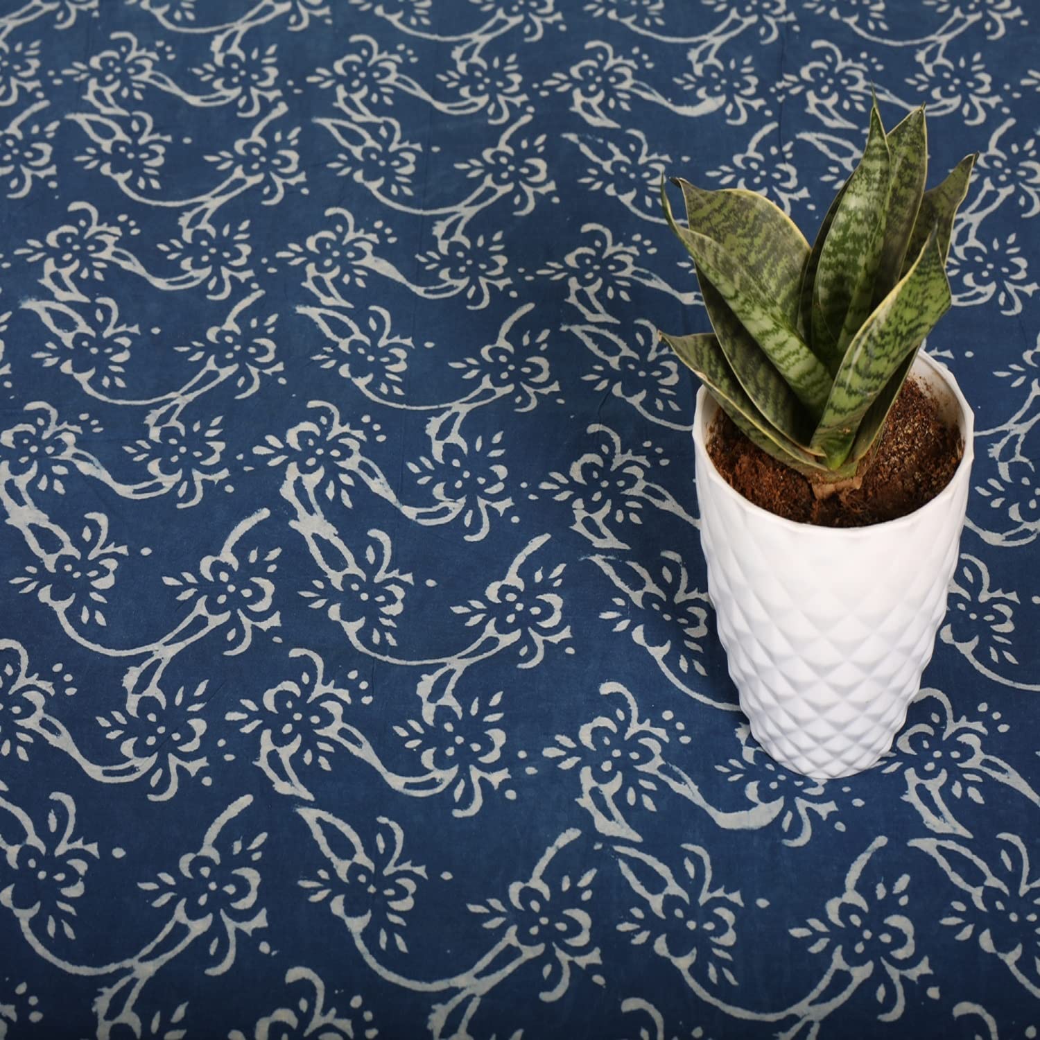 Trade Star 3 Yard Handblock Print Fabric 100% Cotton Fabric by the Yard Natural Dyes Indian Running Cloth Dressmaking Handmade Indigo Ethnic Standard and Floral Print Textile Width 44 Inches - Image 5