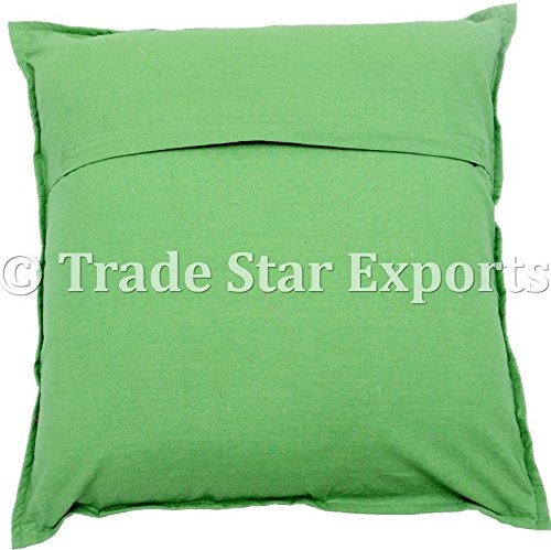 Trade Star Exports Handmade Vintage Pillow Cover 18x18 Indian Patchwork Cushion Ethnic Decorative Pillow Cases Boho Embroidery Cushion Cover Large Square Pillow Shams (Pattern 3) - Image 5