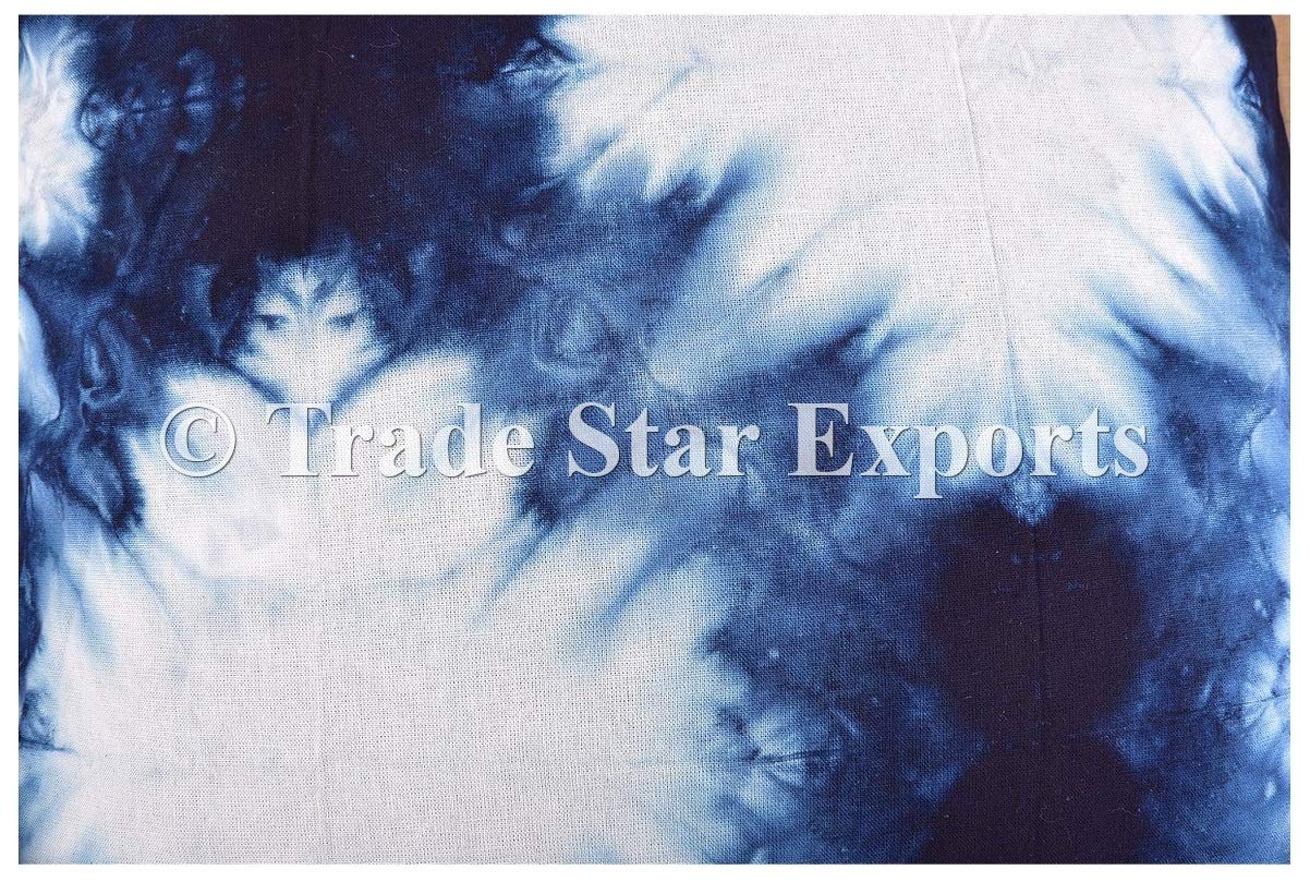 Trade Star Exports Shibori Tie Dye Pillow Cover Indigo 16"x16" Square Throw Pillow Cases, Indian Decorative Beautiful Cushion Cover for Living Room Decor - Image 3