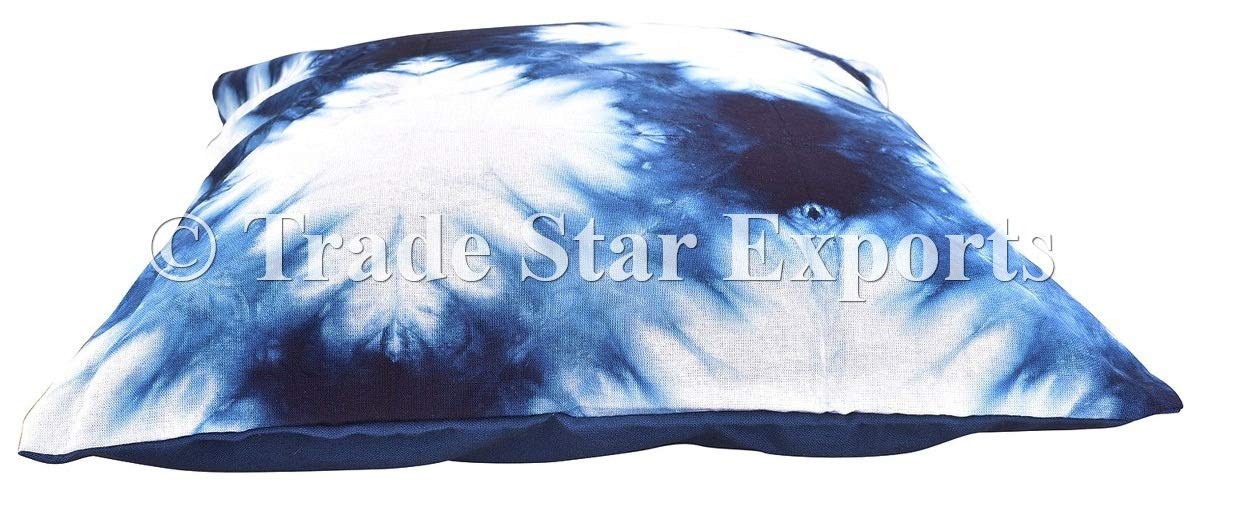Trade Star Exports Shibori Tie Dye Pillow Cover Indigo 16"x16" Square Throw Pillow Cases, Indian Decorative Beautiful Cushion Cover for Living Room Decor - Image 5