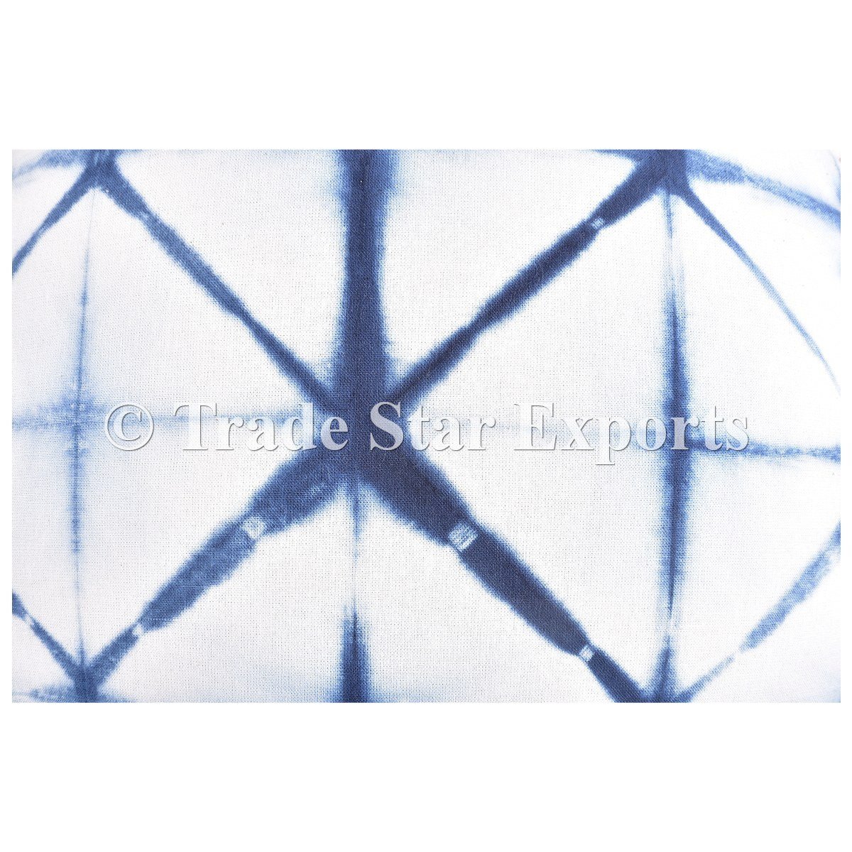 Trade Star Exports Tie Dye Round Mandala Cushions, Decorative Indigo Floor Pillowcases, Indian Outdoor Cushion Cover, Boho Pouf Ottoman, Roundie Pom Pom Pillow Shams - Image 3