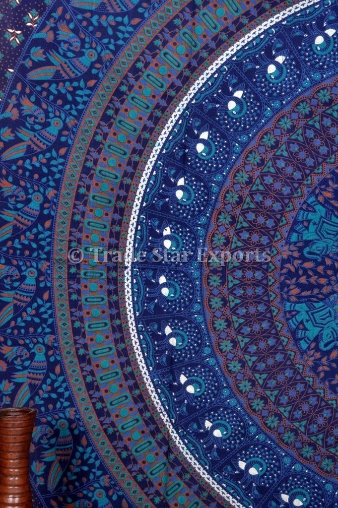 Trade Star Exports TSE Indian Mandala Tapestry, Queen Size Boho Dorm Décor, Bohemian Wall Hanging, Hippie Bedspread, Beach Blanket - Image 3
