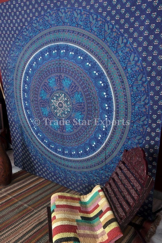Trade Star Exports TSE Indian Mandala Tapestry, Queen Size Boho Dorm Décor, Bohemian Wall Hanging, Hippie Bedspread, Beach Blanket - Image 4