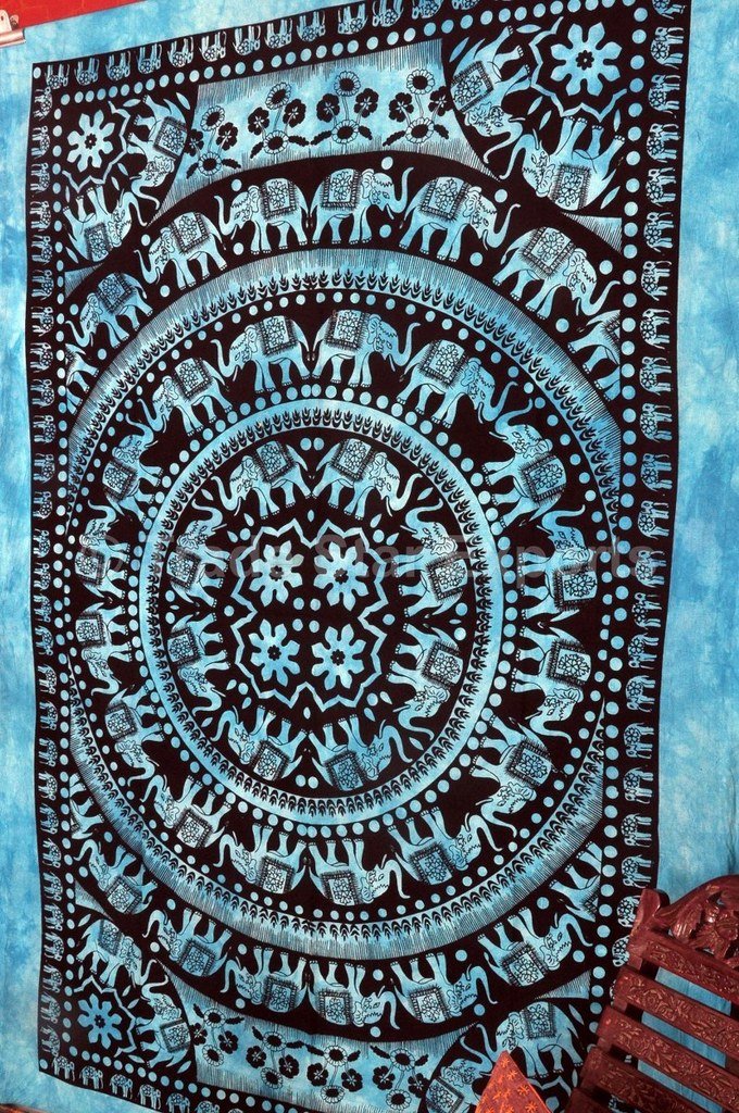 Trade Star Exports Twin Indain Mandala Tapestry Wall Art, Multi Color Hippie Tapestries Bed Spread (PATTERN 19) - Image 4