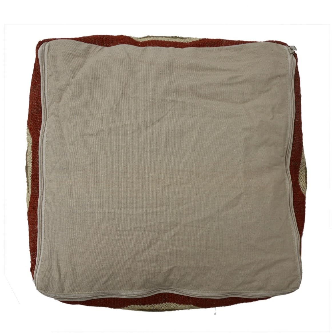 Trade Star Handwoven Case Kilim Pouf Cover Decorative Seating Pouffe case Handmade Jute Wool Ottoman Pouffe Cover Authentic Footstool Indian Home Decor Pouf Cover for Living Room (Pattern 2) - Image 7