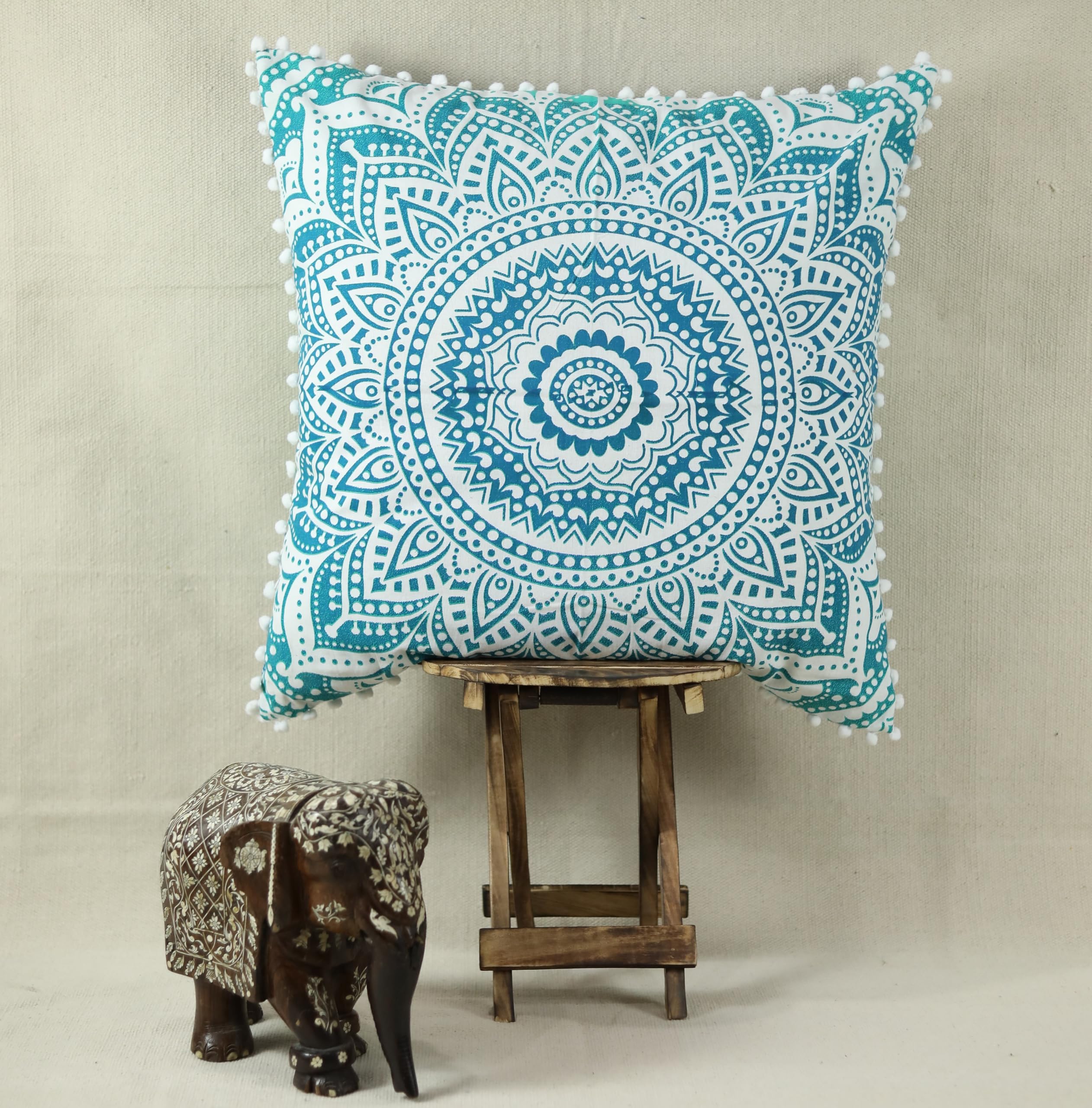 Trade Star Indian 100% Cotton Mandala Pillow Case Decorative Floor Cushion Cover Large Ethnic for Throw Pillow Cover Home Decoration Vintage Designer Cushion Case (26x26 INCHES) - Image 3