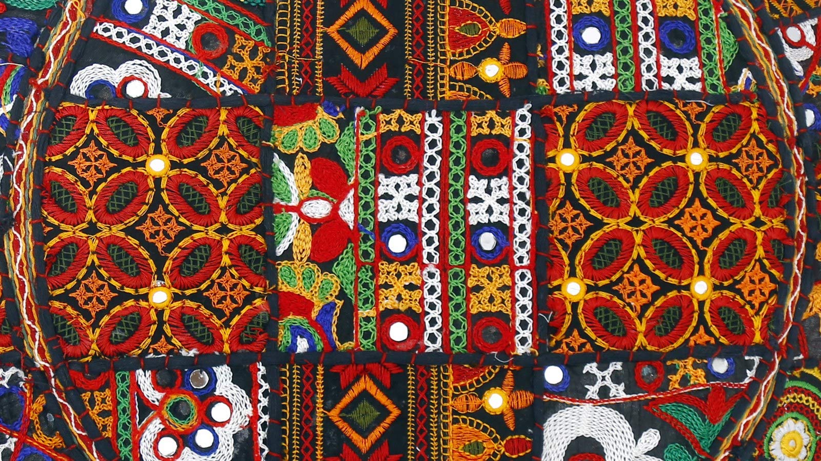 Trade Star Indian Hippie Vintage Cotton Floor Pillow & Cushion Patchwork Bean Bag Chair Cover Boho Bohemian Hand Embroidered Handmade Pouf Ottoman (Pattern 4, 22 x 22 x 14 Inches) - Image 3