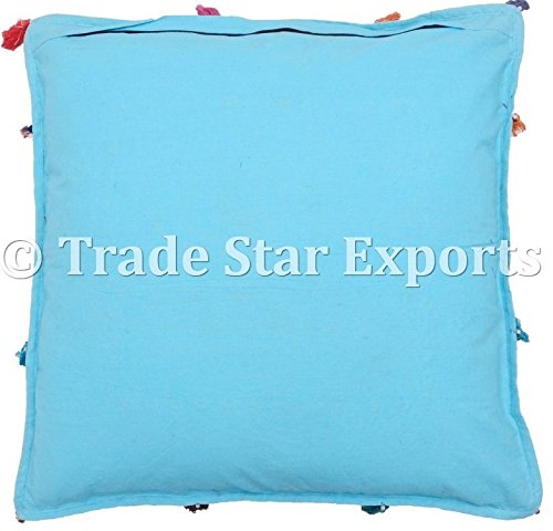 Trade Star Indian Patchwork Pillow Covers Handmade Square Vintage Cushion Cover Boho Decorative Pillow Case Euro Sham Pillow Decor Large Throw Pillow Case(Pattern 3) - Image 4
