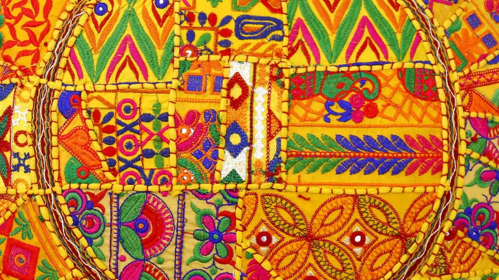 Trade Star Indian Patchwork Pouf Cover Bohemian Living Room Pouf, Decorative Ottoman,Embroidered Designer Ottoman, Home Living Footstool Chair Cover Floor Decor (Pattern 2, 18 x 18 x 14 Inches) - Image 3