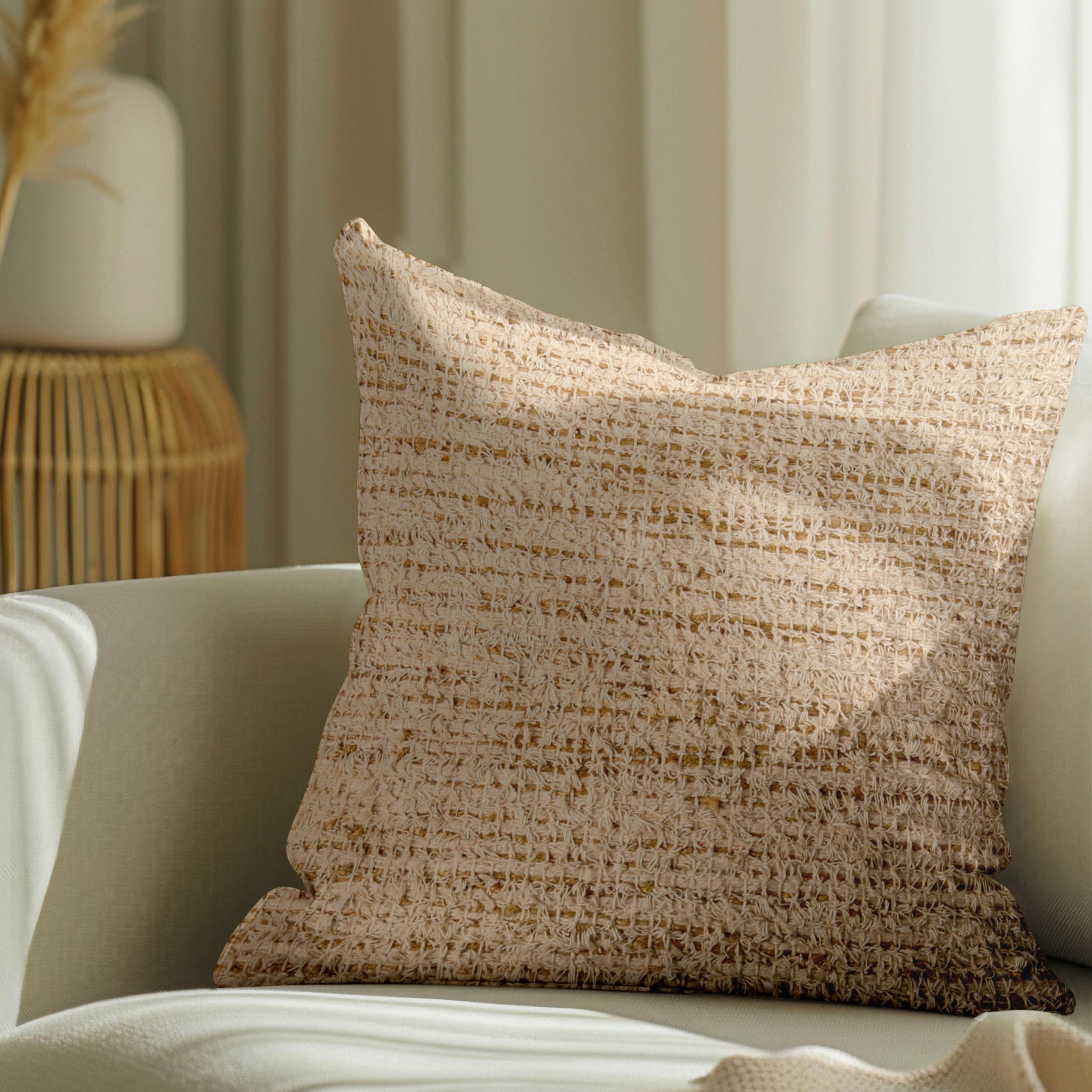 Trade Star Jute Cotton Beautiful Pillow Case Designer Beautiful Thick Cushion Cover Farmhouse Cushion Case18x18 Inches Handloomed Square Throw Pillow Cover - Image 3