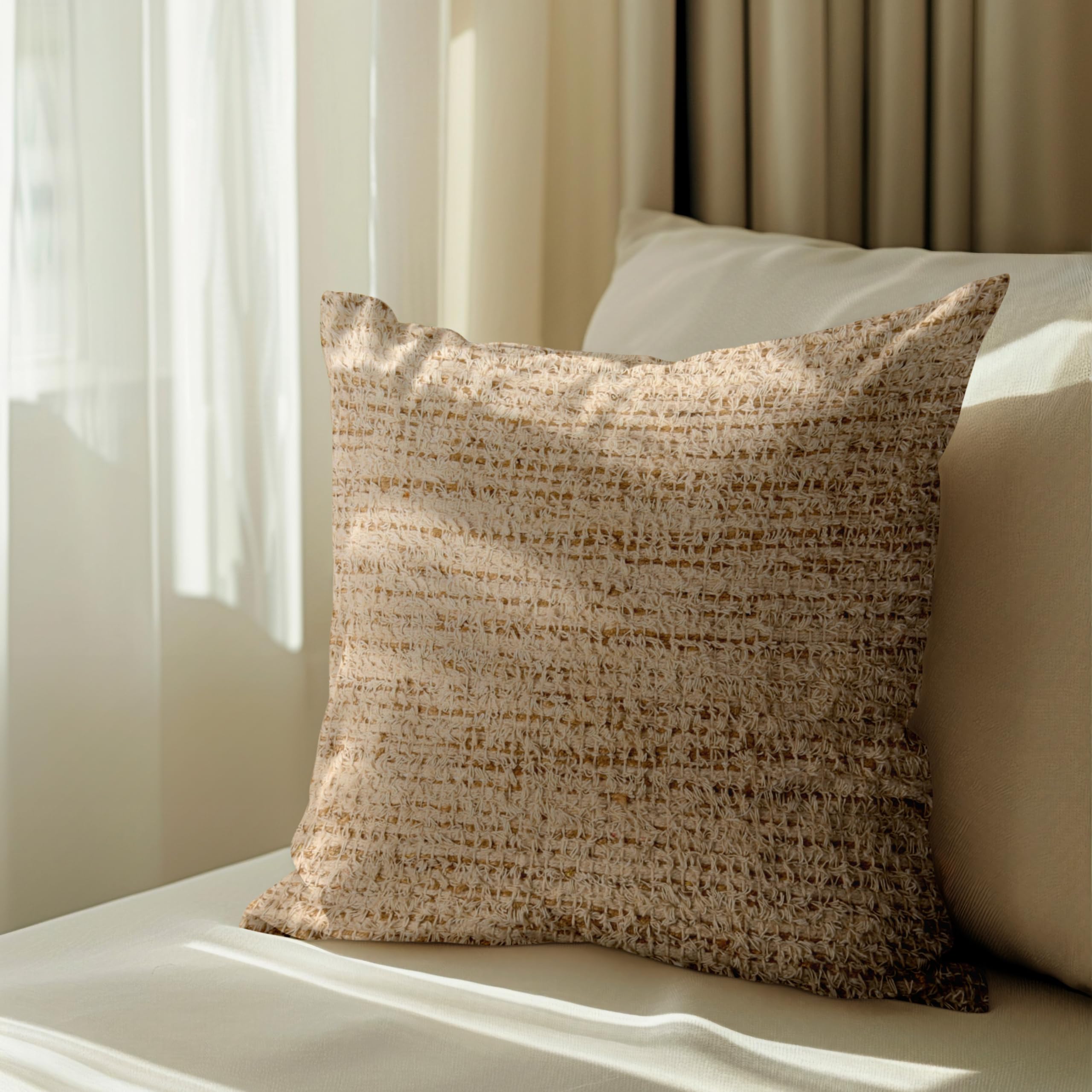 Trade Star Jute Cotton Beautiful Pillow Case Designer Beautiful Thick Cushion Cover Farmhouse Cushion Case18x18 Inches Handloomed Square Throw Pillow Cover - Image 5