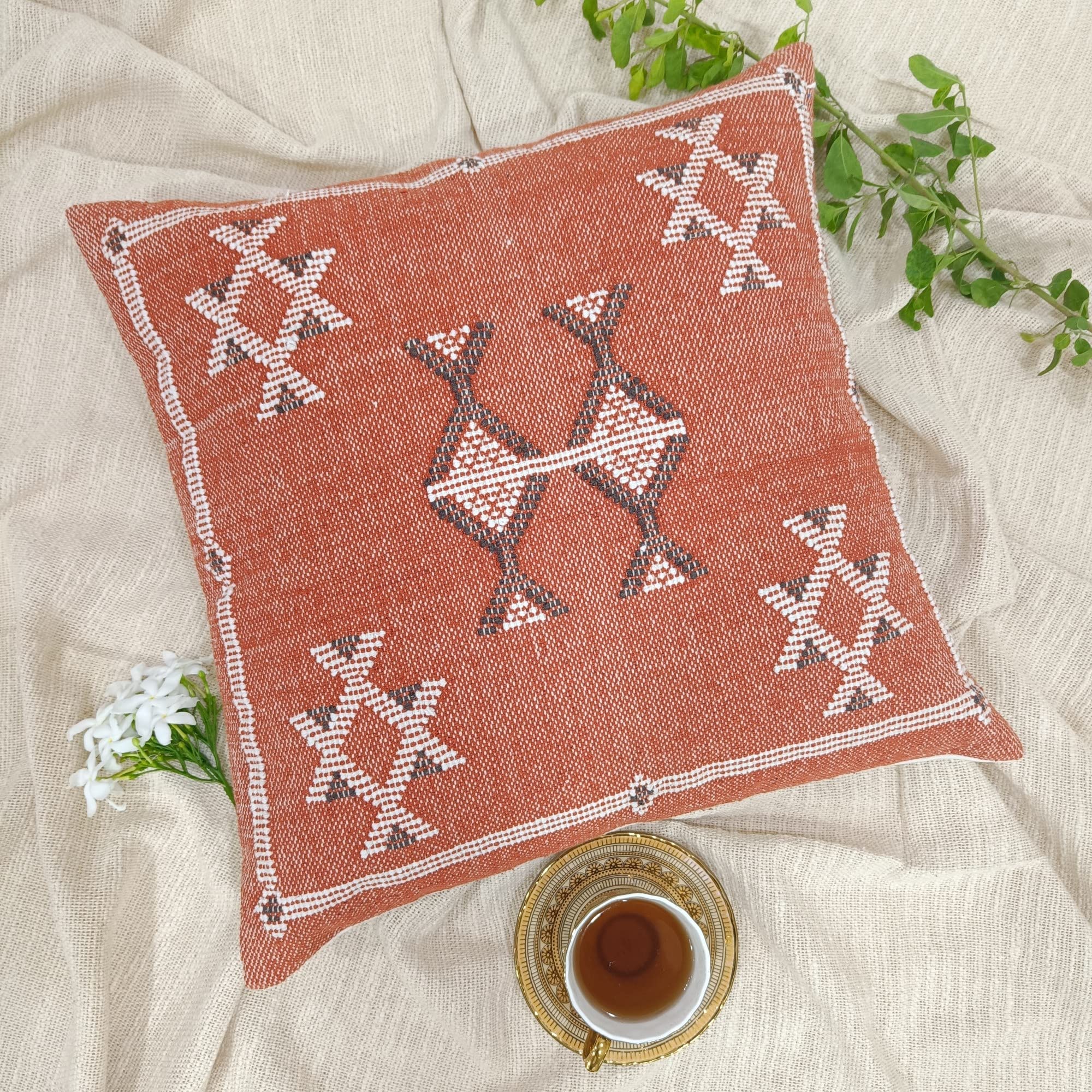Trade Star Sabra Kilim Pillow Cover 100% Cotton Sofa Pillow Cover for Authentic Beautiful Handcrafted Farmhouse Cushion Case Premium Quality Decorative Square Pillow Sham Home Decor - Image 3